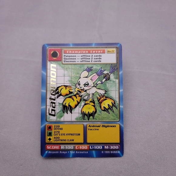 *Rare* Digimon 1999 Gatomon Bo-77 Gold Stamp - Picture 1 of 2